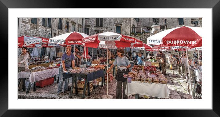 Dubrovnik Market Framed Mounted Print by Darryl Brooks