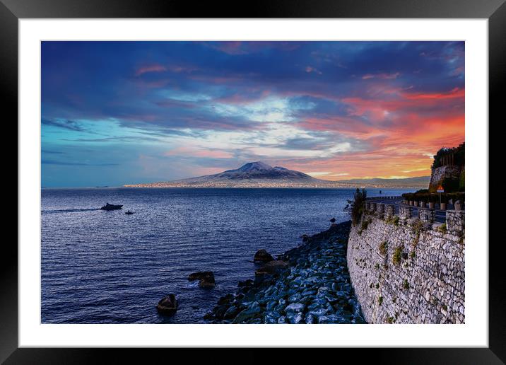 Dawn Over Vesuvius Framed Mounted Print by Darryl Brooks