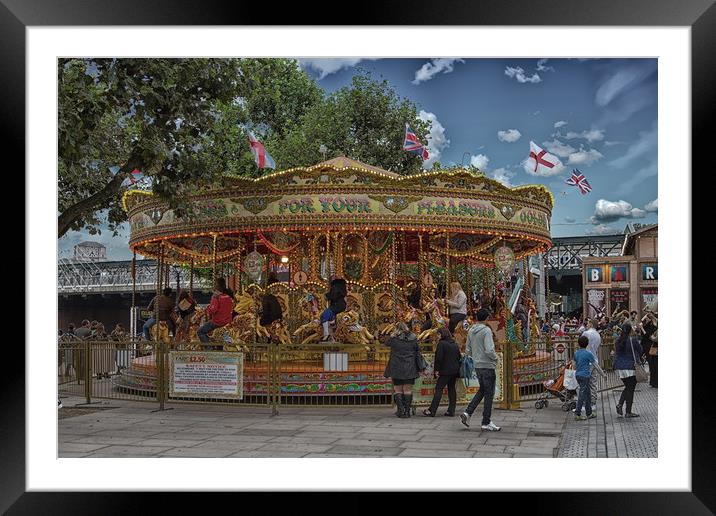 Carousel in London Framed Mounted Print by Darryl Brooks