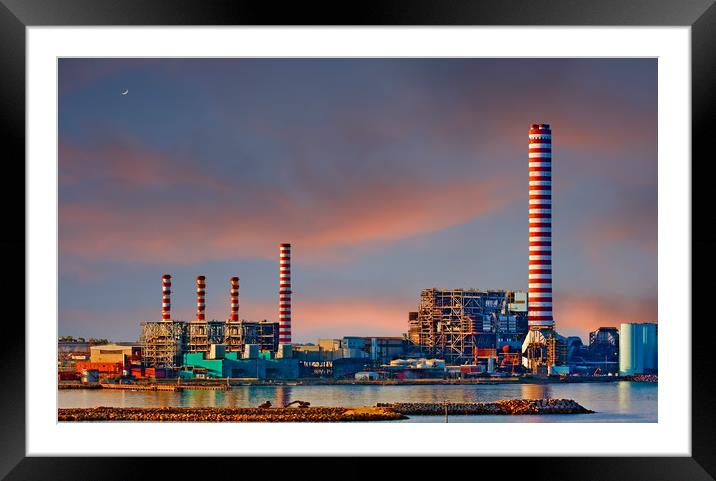 Seaside Industry at Dawn Framed Mounted Print by Darryl Brooks