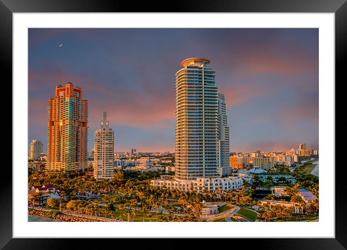 Two Colorful High Rise Tropical Condos Framed Mounted Print by Darryl Brooks