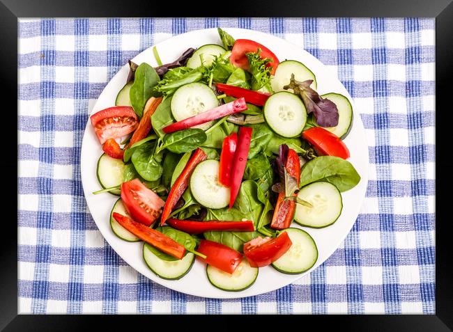 Green Salad with Red Pepper Framed Print by Darryl Brooks