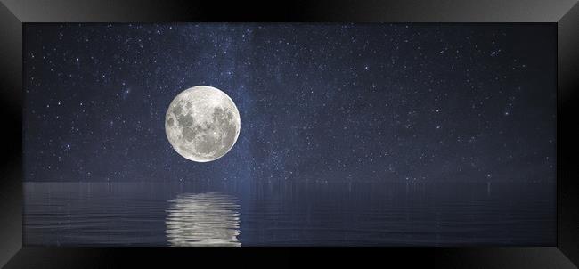 Full Moon at Sea Framed Print by Darryl Brooks