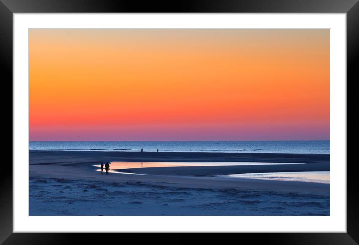 Early Morning Walk Under Orange Sunrise Framed Mounted Print by Darryl Brooks