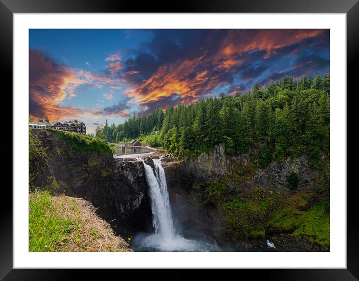 Snoqualmie Falls Early Morning Framed Mounted Print by Darryl Brooks