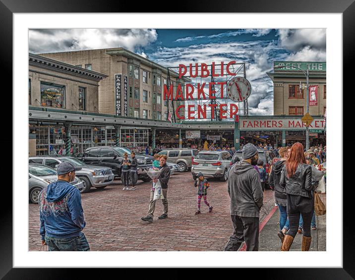Families at Pike Place Market Framed Mounted Print by Darryl Brooks