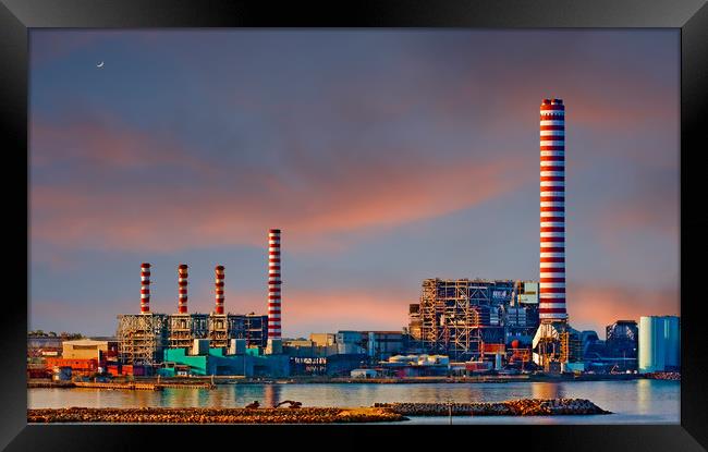 Seaside Industry at Dawn Framed Print by Darryl Brooks