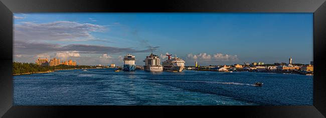 Three Cruise Ships in Nassau Framed Print by Darryl Brooks