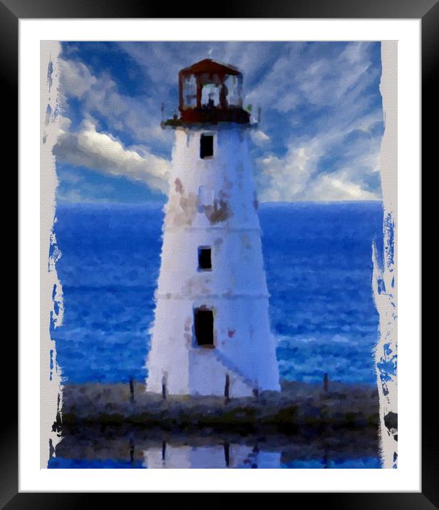 Lighthouse on Narrow Land Framed Mounted Print by Darryl Brooks