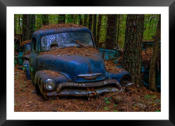 Old Blue Chevy Framed Mounted Print by Darryl Brooks
