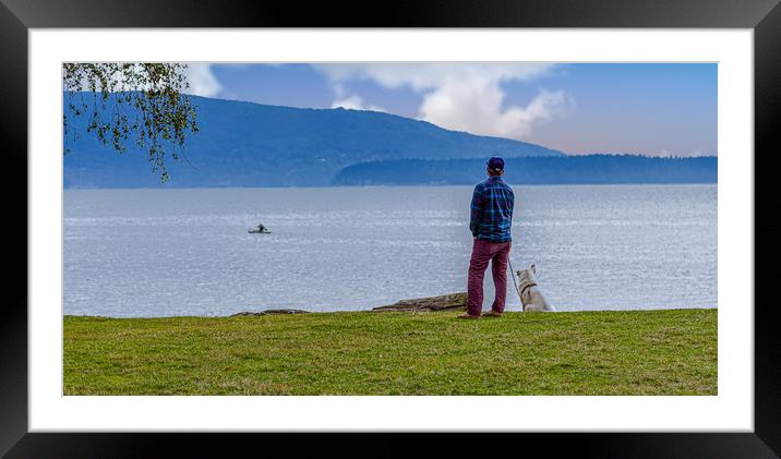 Man and His Dog Framed Mounted Print by Darryl Brooks