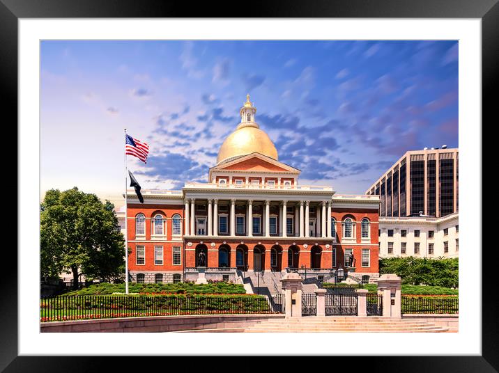 Massachusetts State House Framed Mounted Print by Darryl Brooks