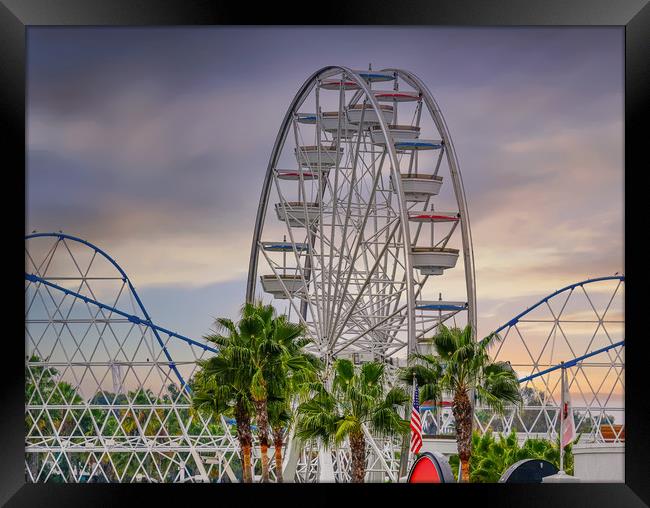 Long Beach Ferris Wheel Framed Print by Darryl Brooks