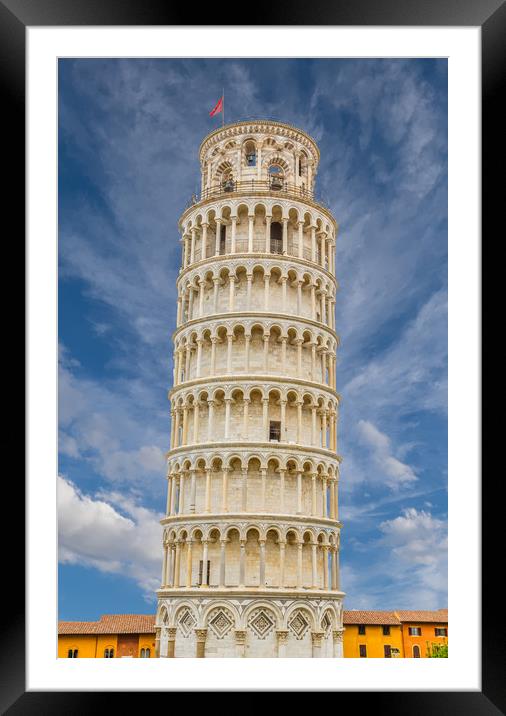 Pisa Tower Under Clouds Framed Mounted Print by Darryl Brooks