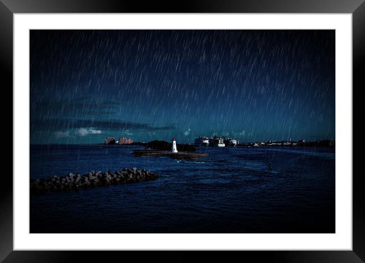 Night Rain at Nassau Framed Mounted Print by Darryl Brooks