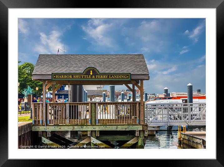 Perrotti Park Harbor Shuttle and Ferry Landing in Newport Framed Mounted Print by Darryl Brooks
