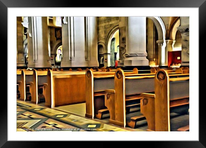 Pews in Church Framed Mounted Print by Darryl Brooks