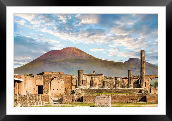 Vesuvius and Pompeii Framed Mounted Print by Darryl Brooks