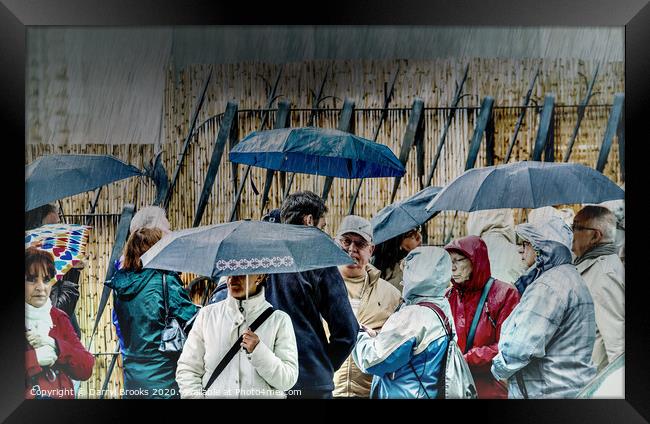 Raining in Barcelona Framed Print by Darryl Brooks