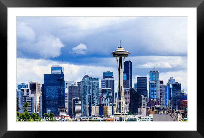 Seattle Skyline Framed Mounted Print by Darryl Brooks