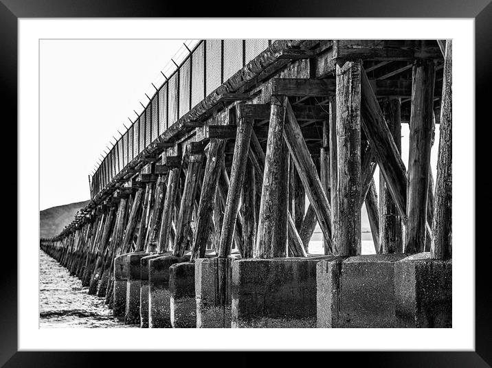 Supports on Old Abandoned Pier Framed Mounted Print by Darryl Brooks