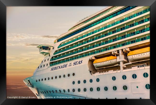 Serenade of the Seas at Dock Framed Print by Darryl Brooks