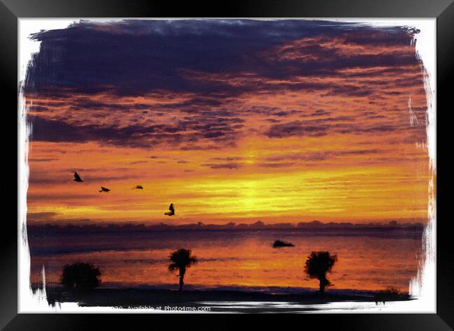 Ship Into Sunrise Framed Print by Darryl Brooks