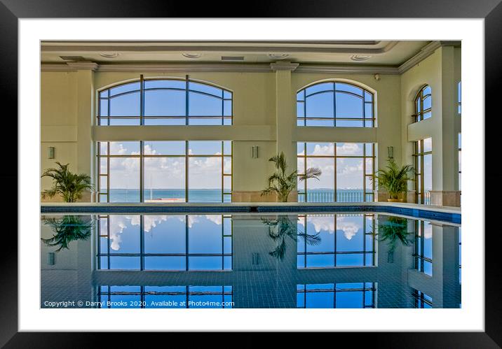 Spa Pool Reflecting Sky Framed Mounted Print by Darryl Brooks