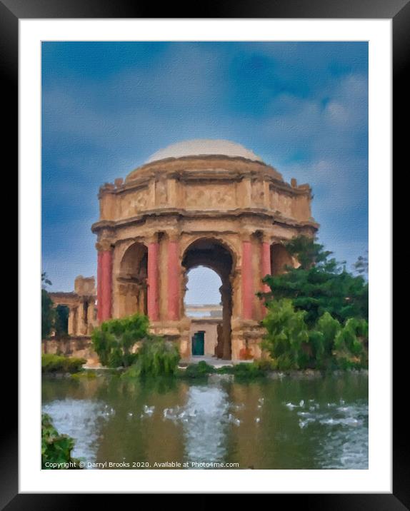 The Palace of Fine Arts Painterly Framed Mounted Print by Darryl Brooks