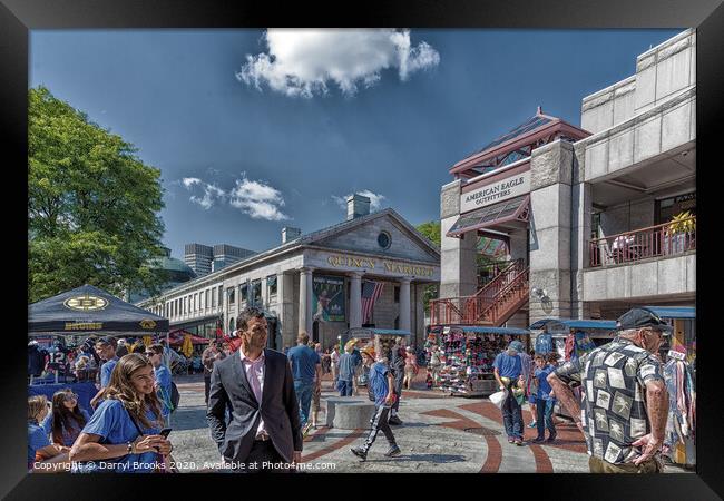 Tourists at Quincy Market Framed Print by Darryl Brooks