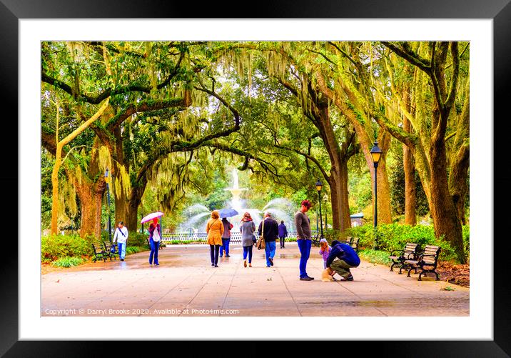 Tourists in Forsyth Park Framed Mounted Print by Darryl Brooks