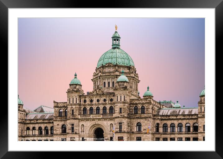 Victoria Parliament Building at Dusk Framed Mounted Print by Darryl Brooks