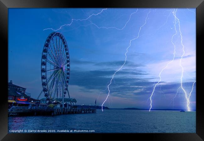 Wheel and LIghtning Framed Print by Darryl Brooks