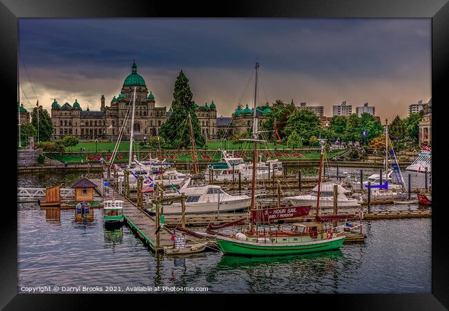 Harbor and Parliament Building Framed Print by Darryl Brooks