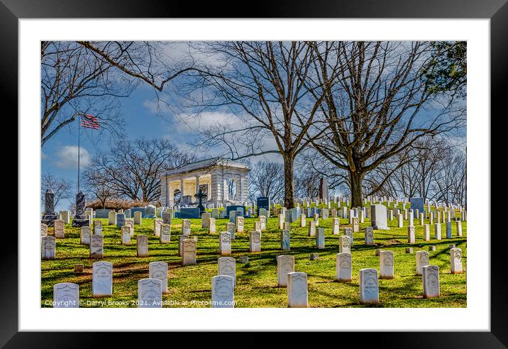 Military Tombstones Up Winter Hill Framed Mounted Print by Darryl Brooks