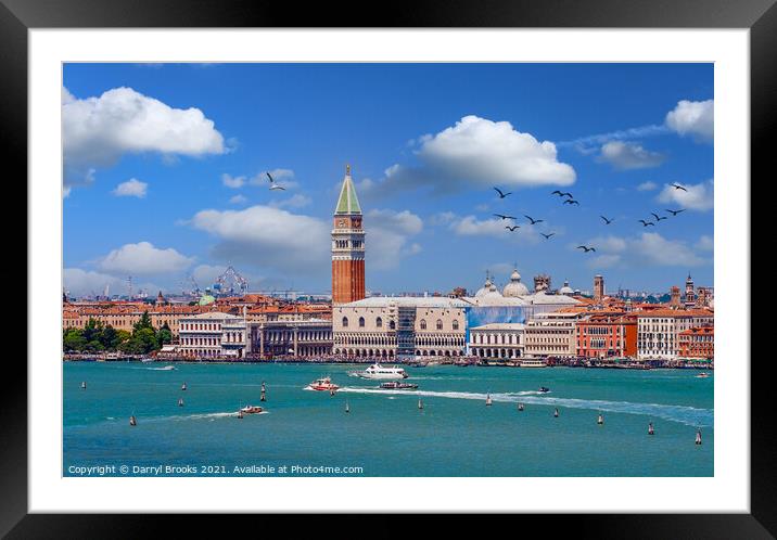 Canal and St. Marks in Venice Framed Mounted Print by Darryl Brooks