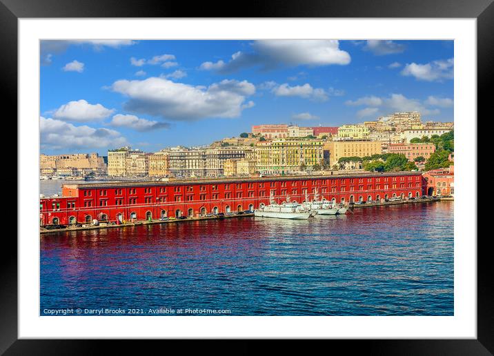 Italian Police Boats in Naples Framed Mounted Print by Darryl Brooks