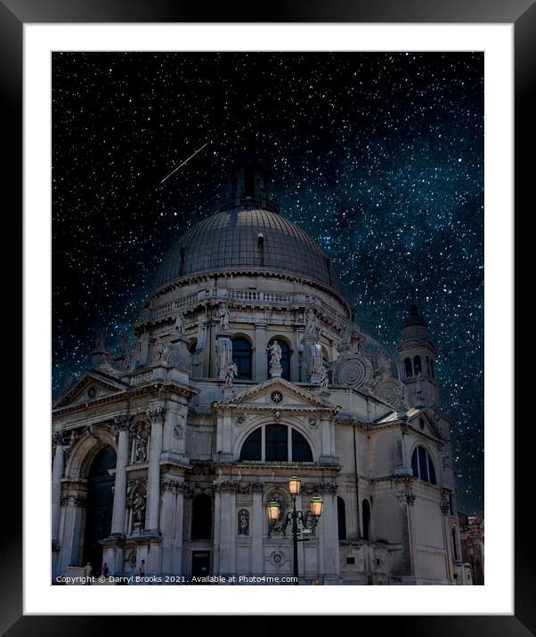 Massive Viennese Church at Night Framed Mounted Print by Darryl Brooks