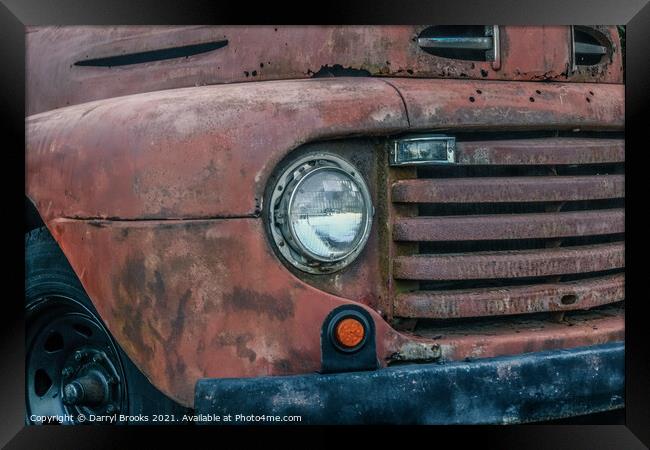 Old Headlight and Grill Framed Print by Darryl Brooks