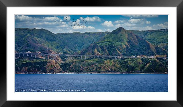 Elevated Highway Along Coast of Sicily Framed Mounted Print by Darryl Brooks