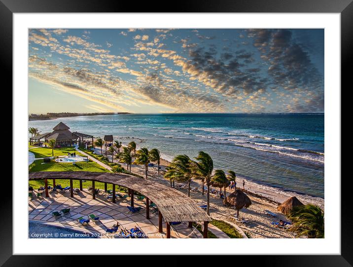 People at a Tropical Beach Resort Framed Mounted Print by Darryl Brooks