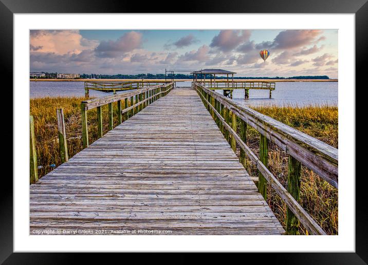 Old Pier Into Wetland Marsh Framed Mounted Print by Darryl Brooks