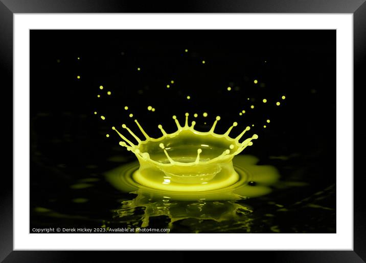 Splash Crown  Framed Mounted Print by Derek Hickey