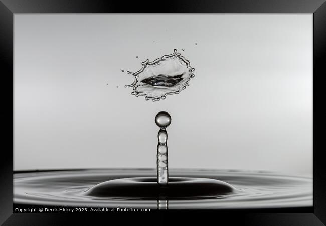 Mid Air Droplet Collision Framed Print by Derek Hickey