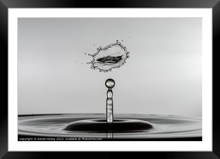 Mid Air Droplet Collision Framed Mounted Print by Derek Hickey