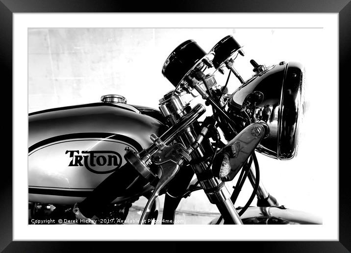    Triton British Cafe Racer                       Framed Mounted Print by Derek Hickey