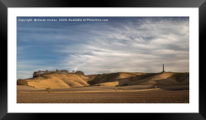 Cherhill White Horse Wiltshire Framed Mounted Print by Derek Hickey