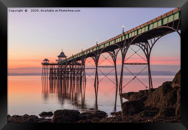 Victorian Clevedon Pier Framed Print by Derek Hickey