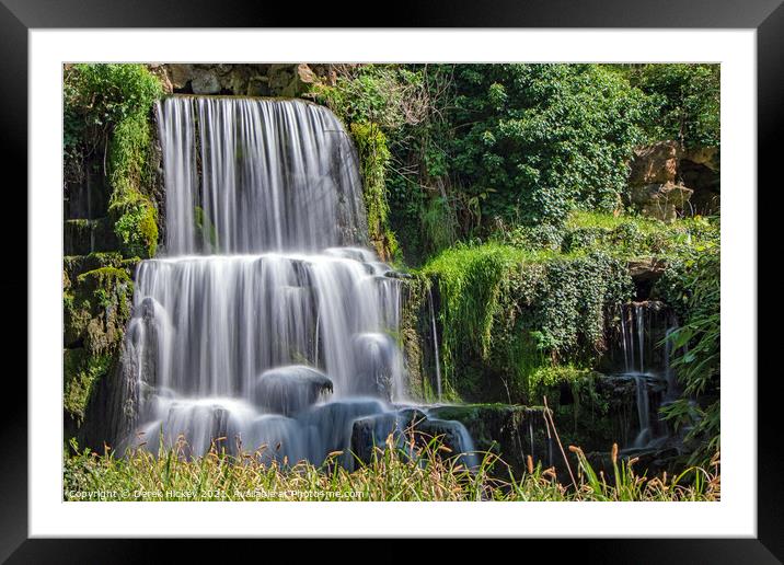 Bowood House Waterfall Framed Mounted Print by Derek Hickey