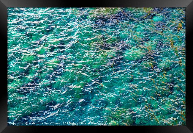 Ocean water texture. Framed Print by Valentina Severinova